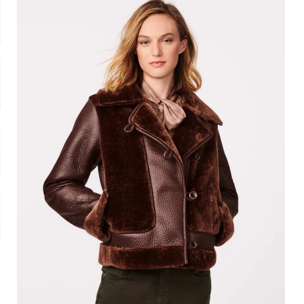 Bernardo Vegan Fur-Leather Jacket brown